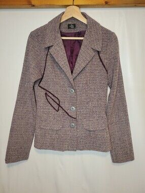 Vintage Eve Gravel Purple Tweed Blazer Jacket